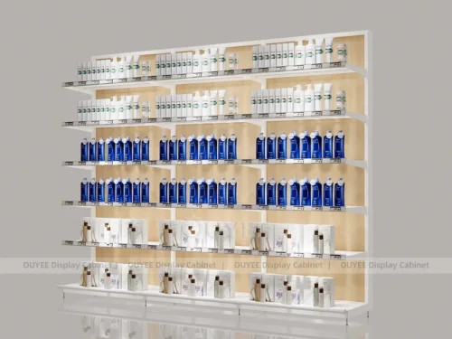 White Hair Product Wall Shelves Wig Wall Display