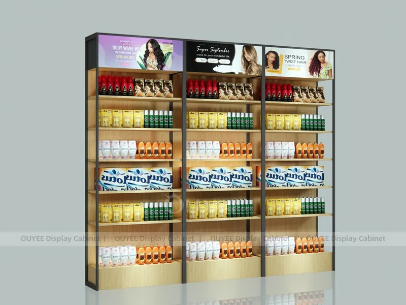 White Hair Product Wall Shelves Wig Wall Display - Image 3