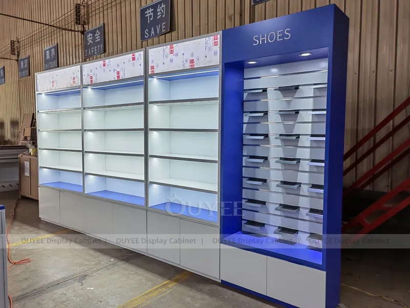 White Pharmacy Checkout Blue Counter Display - Image 7