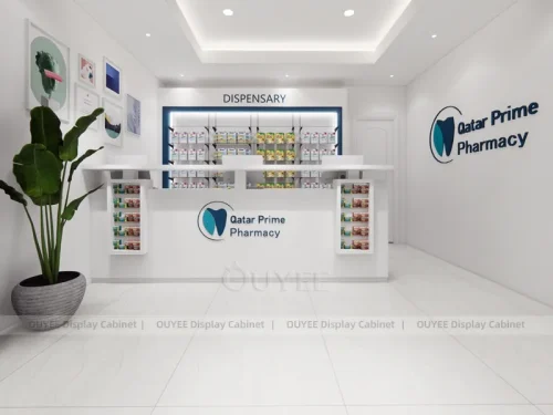 White Pharmacy Counter Green