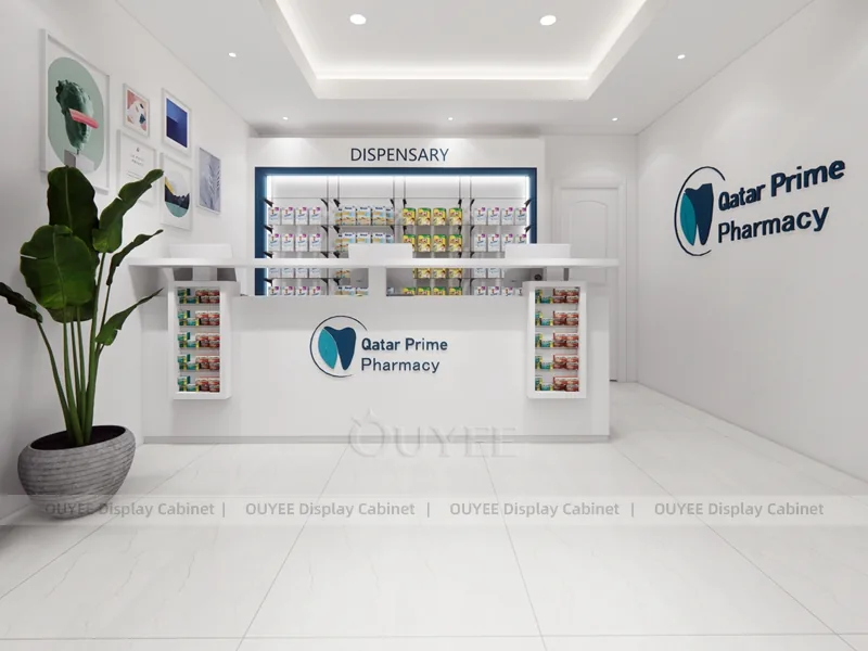 White Pharmacy Counter Green