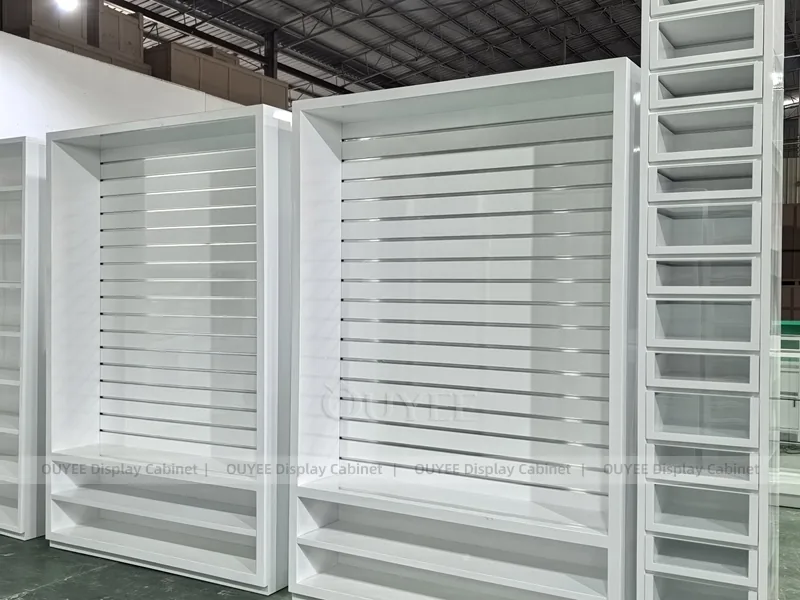 White Pharmacy Glass Corner Display Case - Image 5