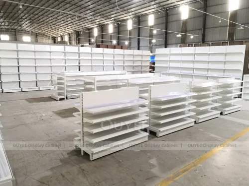 White Pharmacy Gondola Wall Shelving Set