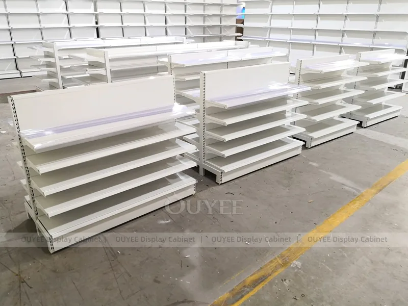 White Pharmacy Gondola Wall Shelving Set - الصورة 3