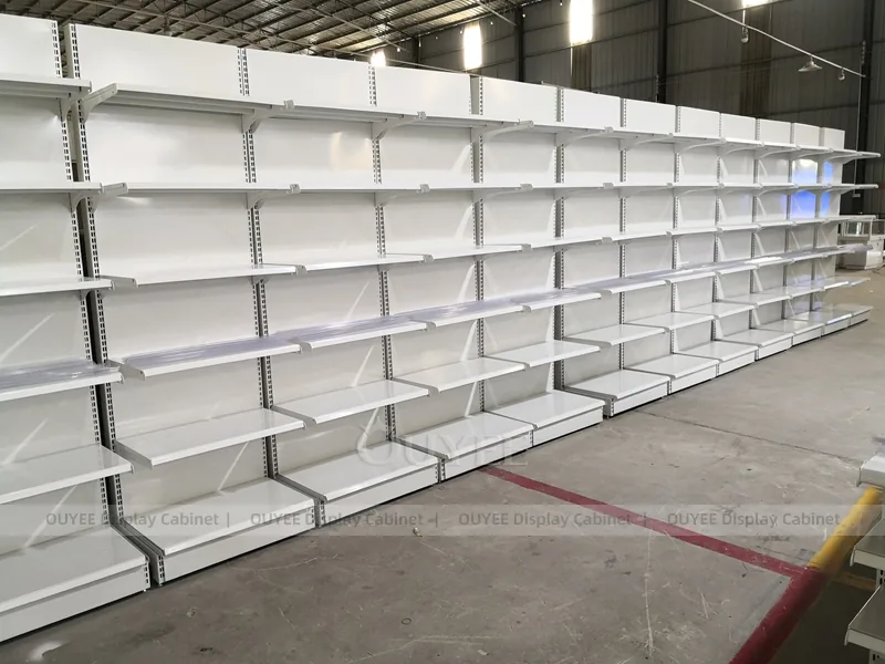 White Pharmacy Gondola Wall Shelving Set - الصورة 4