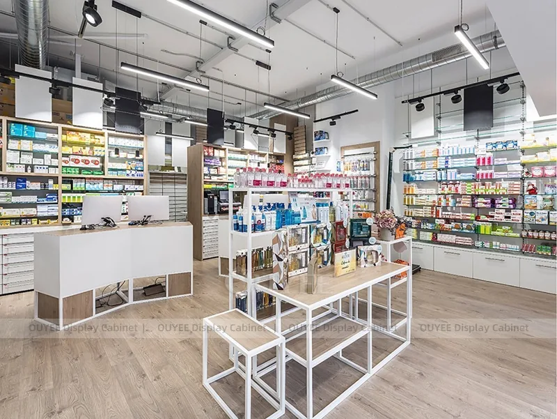 White Pharmacy Shelving Wire