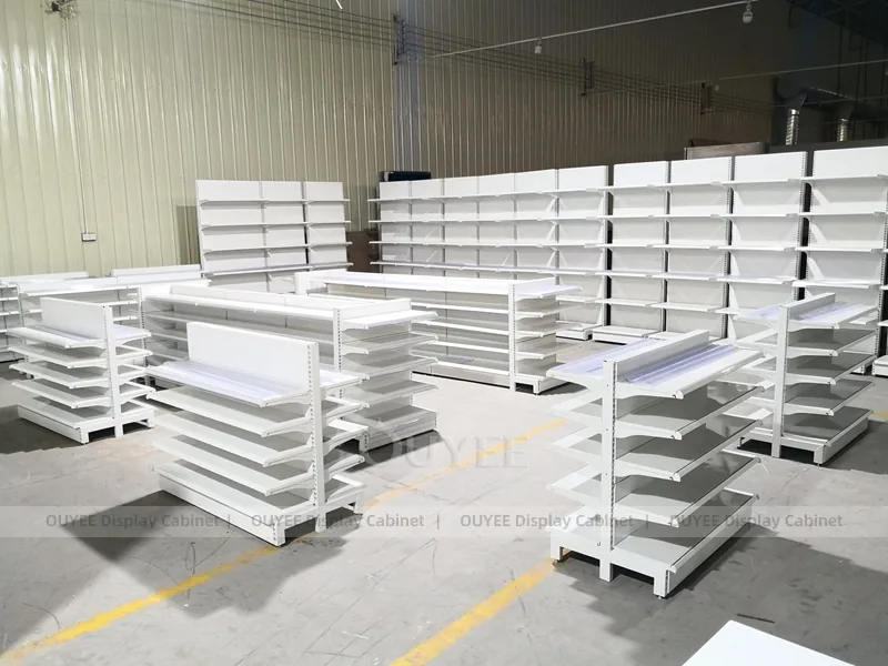 White Pharmacy Wall Shelving With Green Accent - Image 4