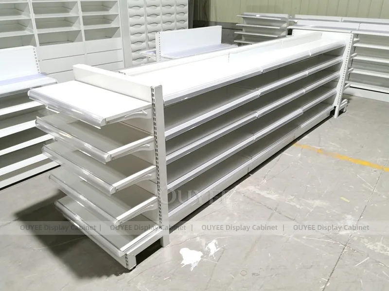 White Pharmacy Wall Shelving With Green Accent - Image 5