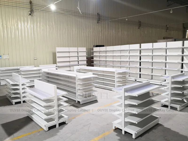 White Pharmacy Wall Shelving With Green Accent - Image 8