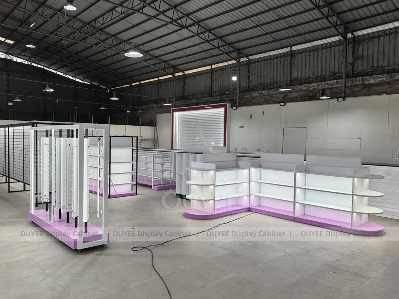White Purple Beauty Counter Hair Beauty Shop Display - Image 2