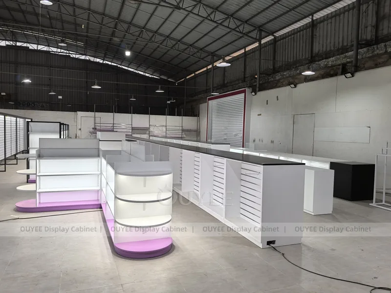 White Purple Beauty Counter Hair Beauty Shop Display - Image 6