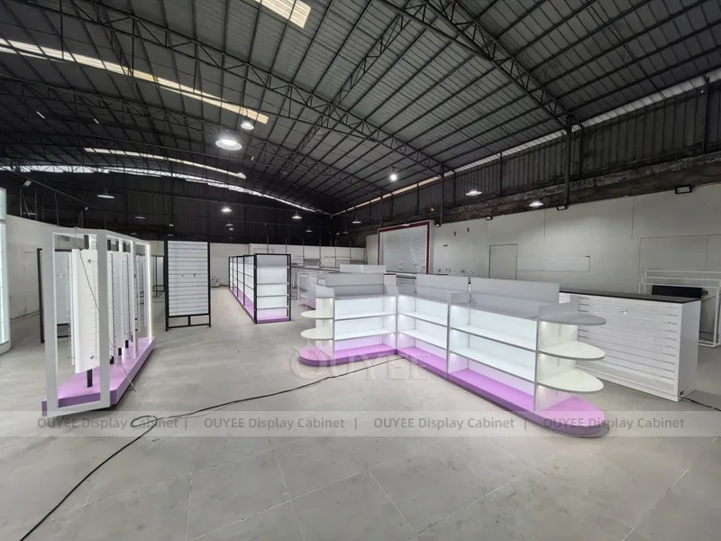 White Purple Beauty Counter Hair Beauty Shop Display - Image 7
