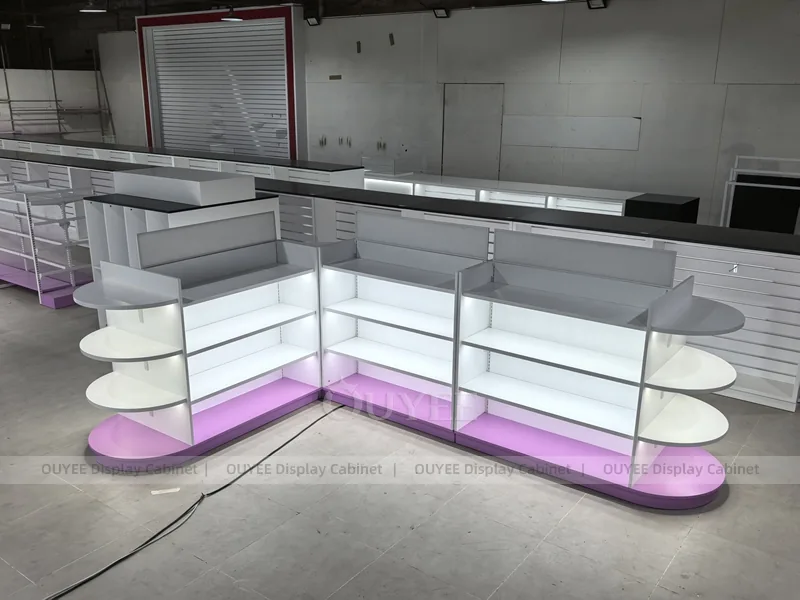 White Purple Beauty Counter Hair Beauty Shop Display - Image 8