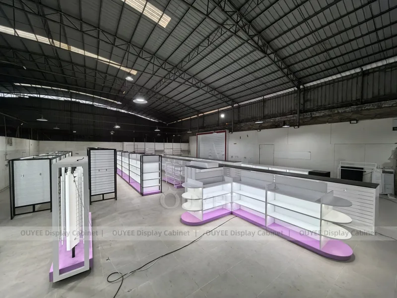 White Purple Beauty Counter Hair Beauty Shop Display - Image 9
