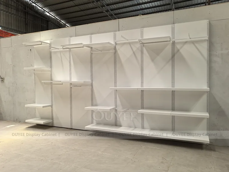 White Slatwall Shelving Clothing Store Display - Image 2