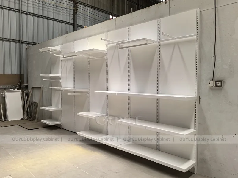 White Slatwall Shelving Clothing Store Display - Image 3