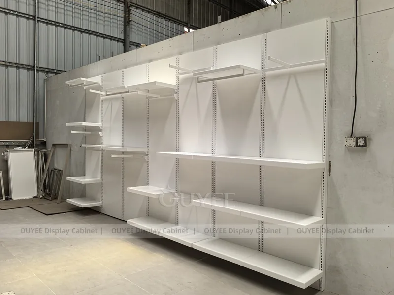 White Slatwall Shelving Clothing Store Display - Image 4