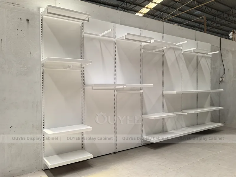 White Slatwall Shelving Clothing Store Display - Image 6