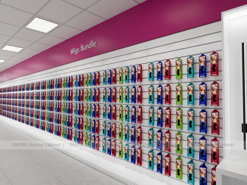 White Wig Wall Shelving Black Wig Wall Display - Image 3