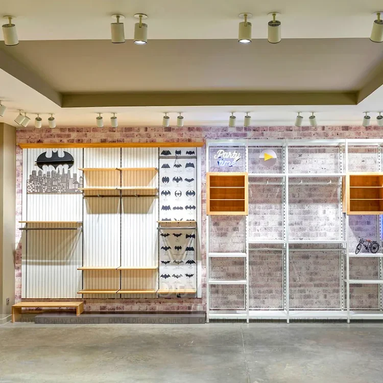 White Wood Slatwall Retail Display System | Custom Display Rack ...