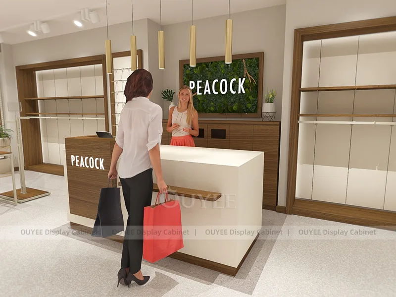Wood Slat Fitting Area Clothing Store Display - Image 4