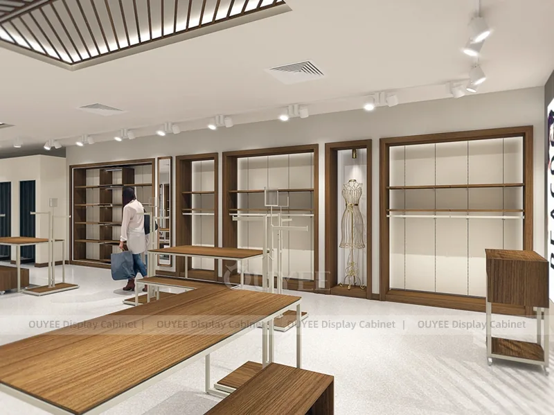 Wood Slat Fitting Area Clothing Store Display - Image 8