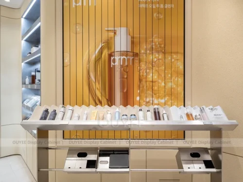 Wood Slat Skincare Store Display