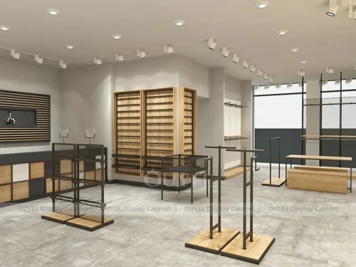 Wood Slatwall Rack Store Apparel Shop Clothing Rack