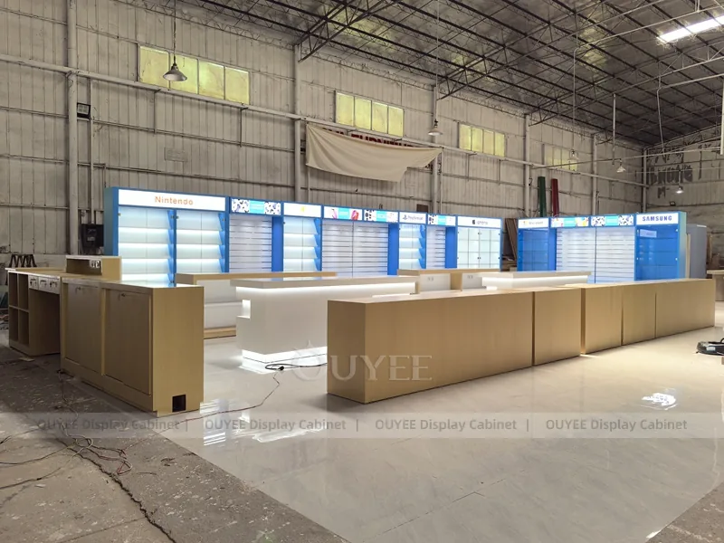 Wood Tone And Blue Complete Store Fixture - Image 3