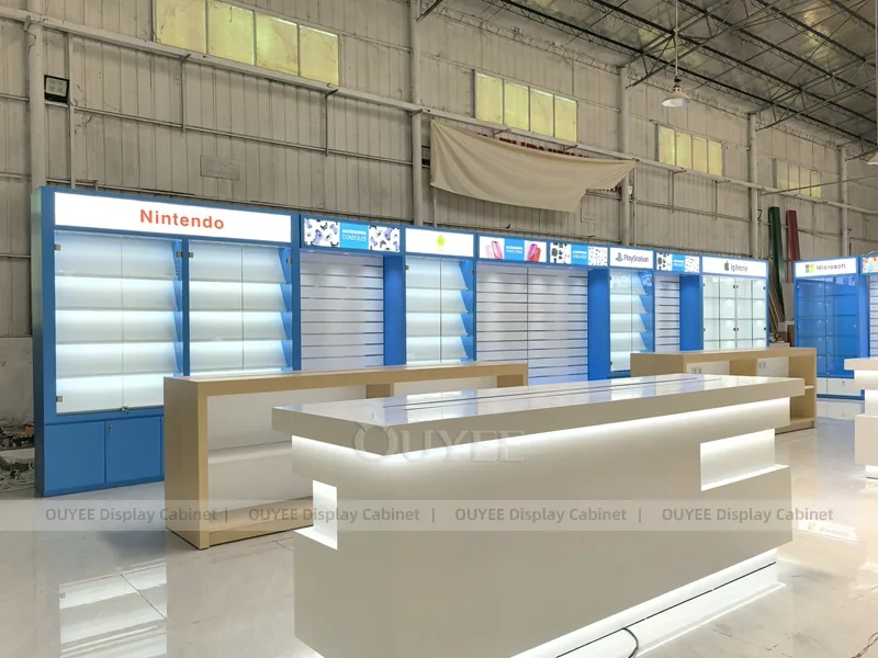 Wood Tone And Blue Complete Store Fixture - Image 4