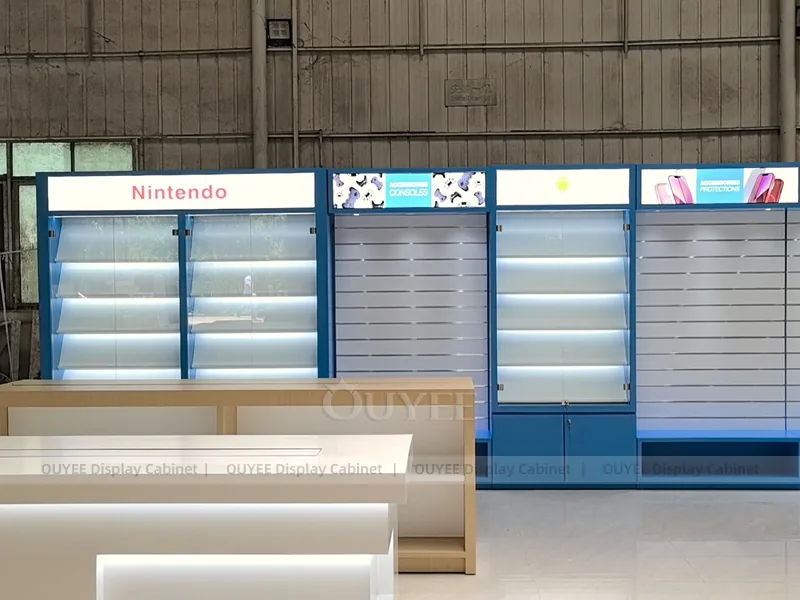 Wood Tone And Blue Complete Store Fixture - Image 7