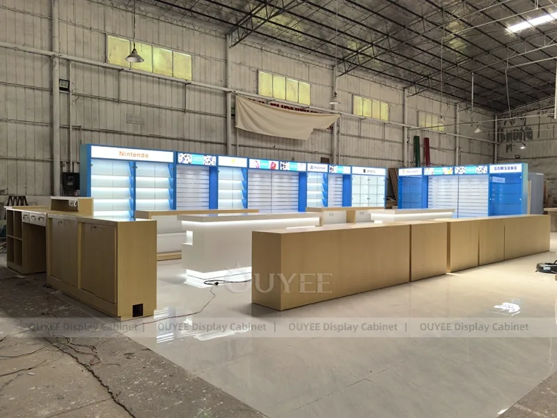 Wood Tone And Blue Complete Store Fixture - Image 8