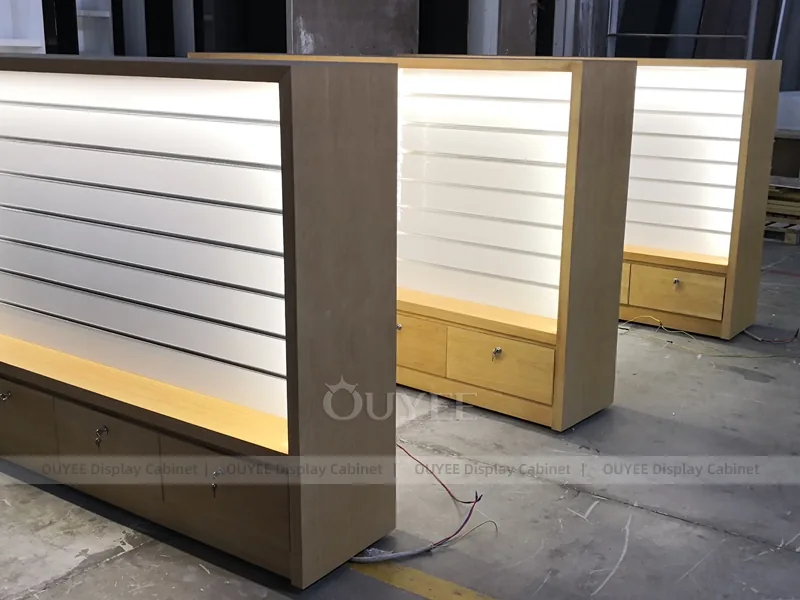 Wood Tone And Blue Phone Store Display Fixture - Image 5