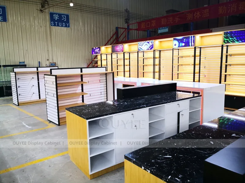Wood Tone And Gold Complete Store Fixture - Image 6