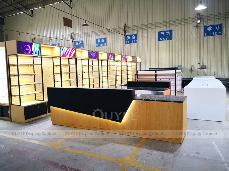 Wood Tone And Gold Complete Store Fixture - Image 8
