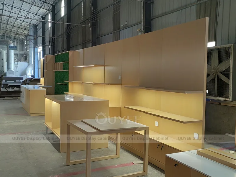 Wood Tone And Gold Phone Store Display Fixture - Image 3