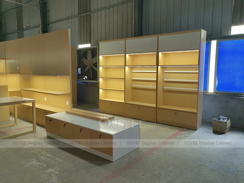 Wood Tone And Gold Phone Store Display Fixture - Image 4