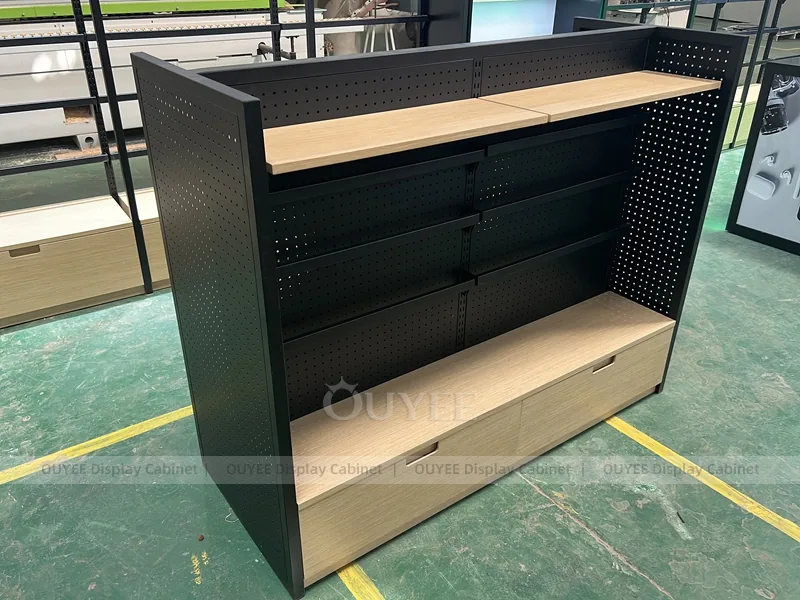 Wood Tone And Gold Phone Store Display Fixture - Image 10