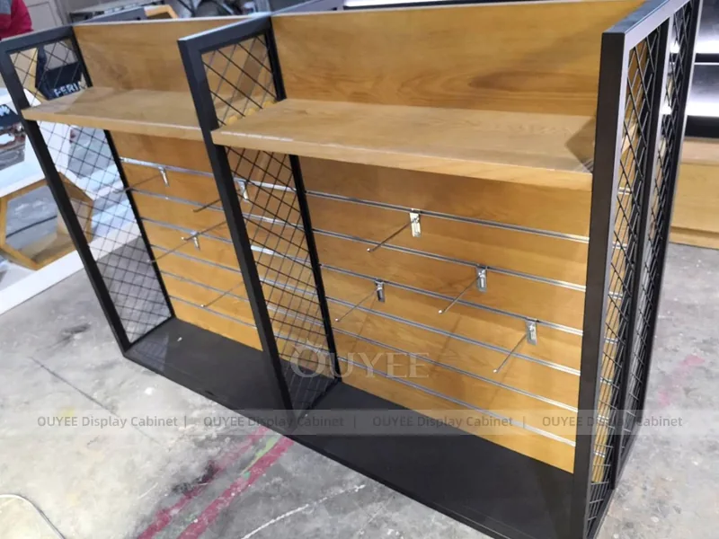 Wood Tone And Gold Phone Store Display Fixture - Image 9