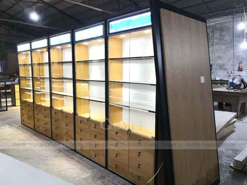 Wood Tone And Gold Phone Store Display Fixture - Image 10