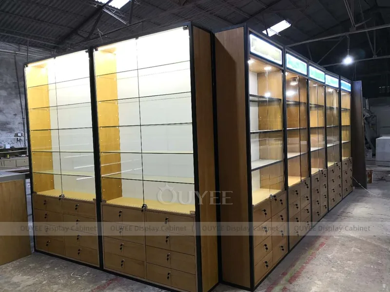 Wood Tone And Gold Phone Store Display Fixture - Image 13