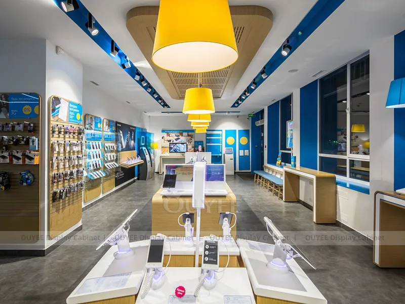 Wood Tone And Gold Phone Store Display Fixture - Image 4