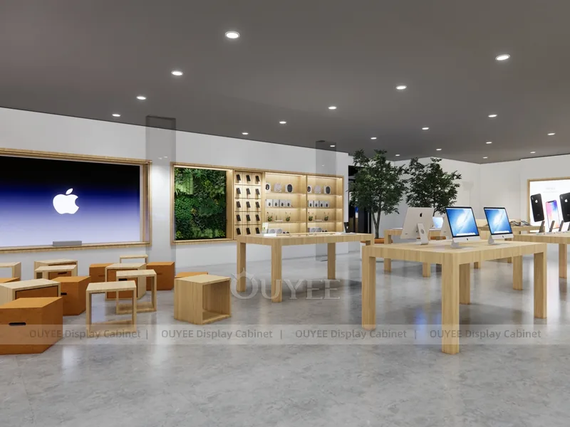 Wood Tone And Gold Phone Store Display Fixture - Image 5