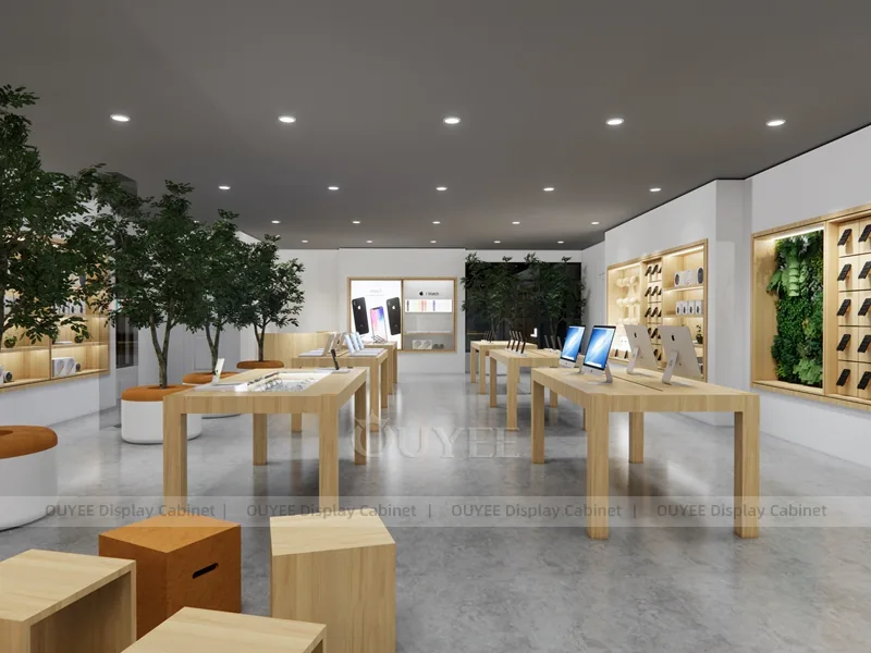 Wood Tone And Gold Phone Store Display Fixture - Image 6
