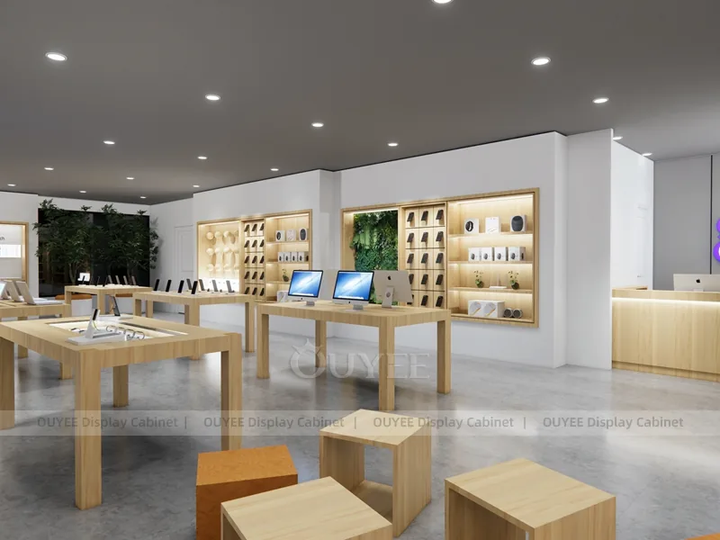 Wood Tone And Gold Phone Store Display Fixture - Image 7