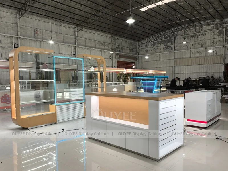 Wood Tone And Gold Phone Store Display Fixture - Image 2
