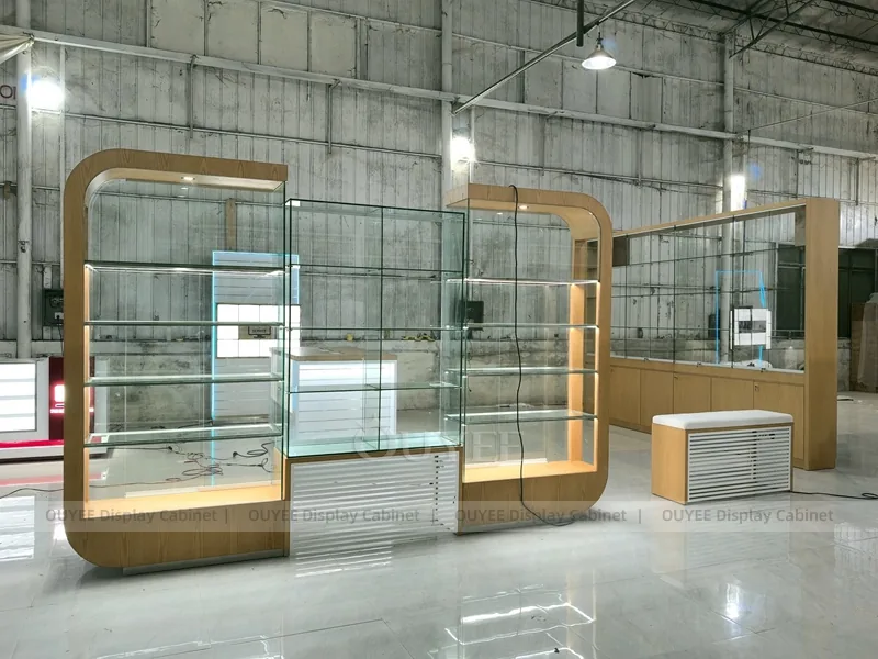 Wood Tone And Gold Phone Store Display Fixture - Image 3