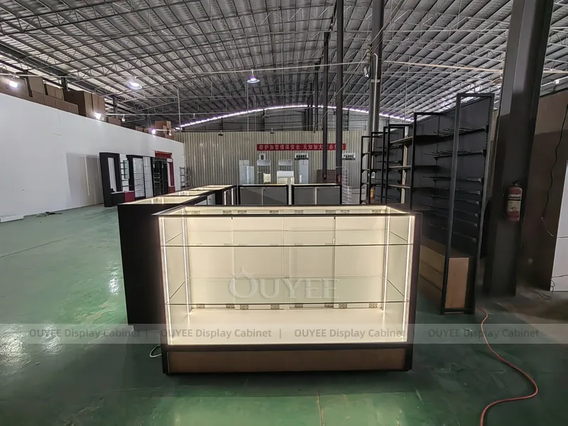 Wood Tone And Green Phone Store Display Fixture - Image 9