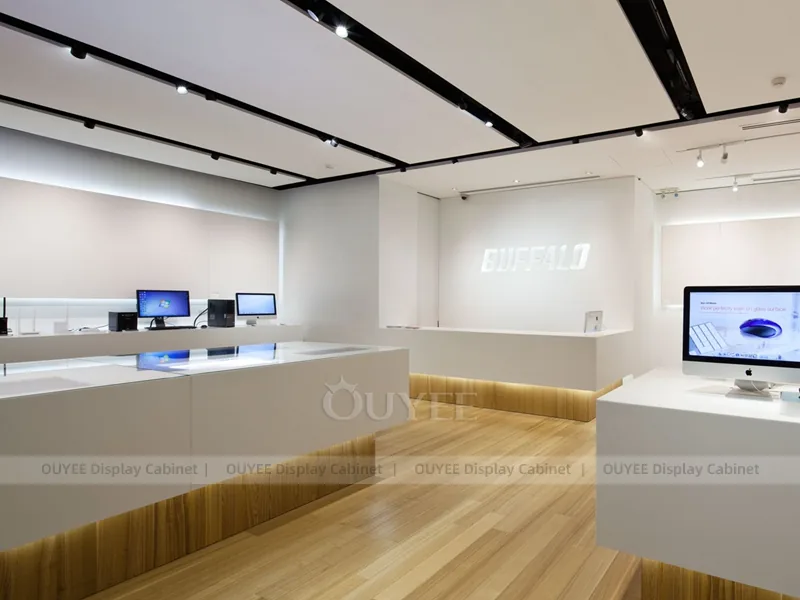 Wood Tone And Orange Phone Store Display Fixture - Image 7