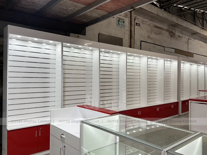 Wood Tone And Red Complete Store Fixture - Image 2